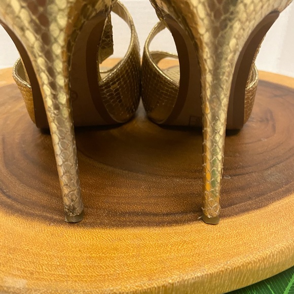 Michael Kors Gold Snakeskin Stiletto Heels - Picture 6 of 9